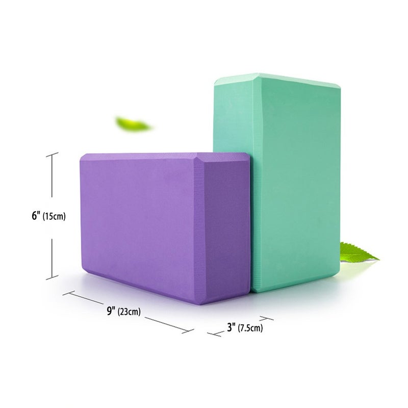 Dofover Set of 2 Yoga Blocks EVA Foam Exercise Bricks Provides Stability Balance and Support Improve Strength - 9 x 6x 3 inches (Pink) - Image 3